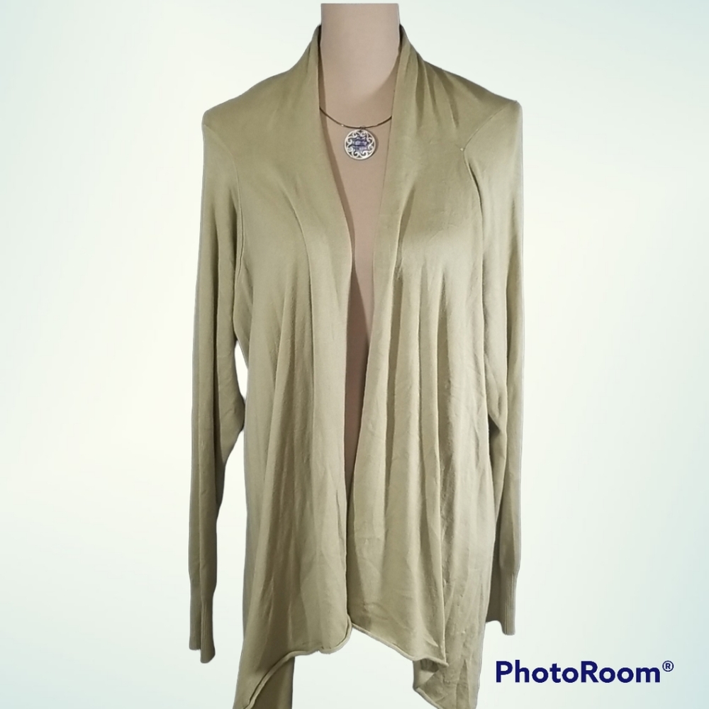 Zoe D ligh green high low Open Cardigan. M